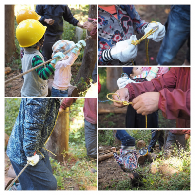 ロープワークの実習